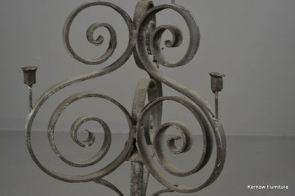 Scrolled Wrought Iron Large Candelabra - Kernow Furniture