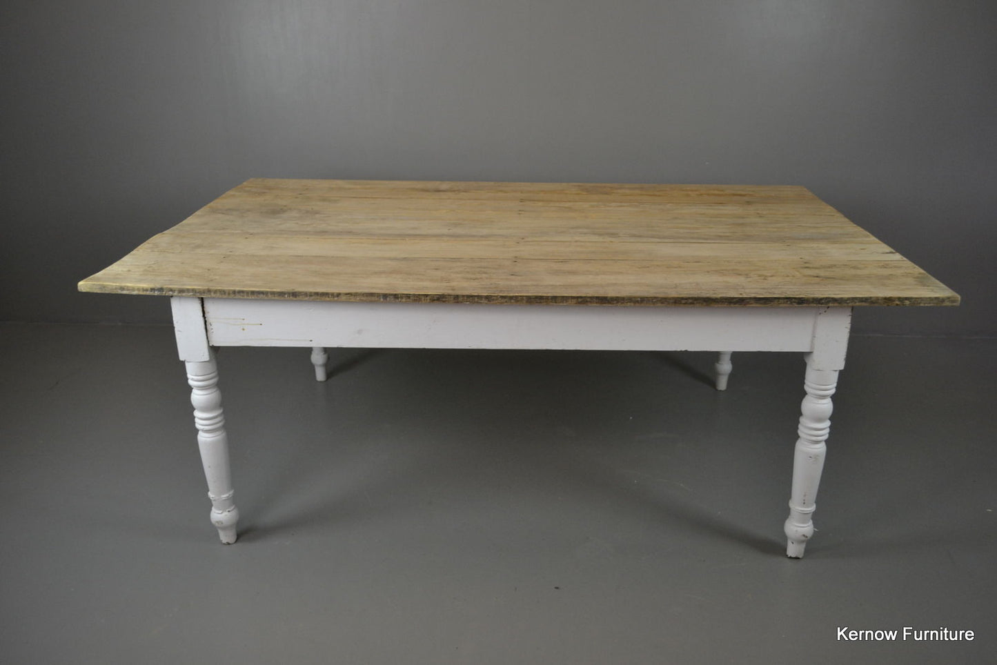 Large Rustic Farmhouse Plank Top Kitchen Dining Table - Kernow Furniture