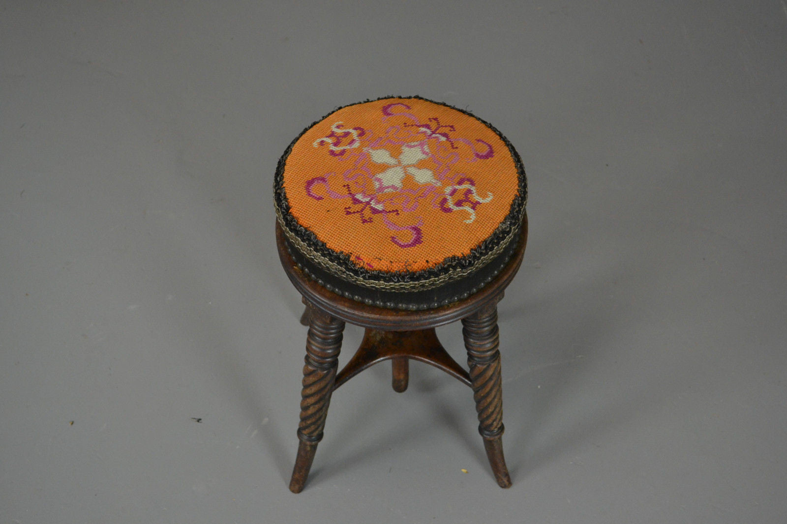 19th Century Mahogany Adjustable Music Piano Stool - Kernow Furniture