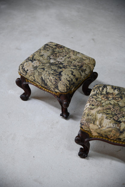 Pair Antique Victorian Footstools