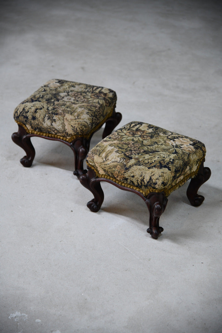 Pair Antique Victorian Footstools