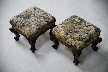 Pair Antique Victorian Footstools