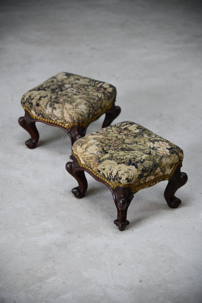 Pair Antique Victorian Footstools