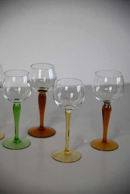 5 Vintage Hock Wine Glasses