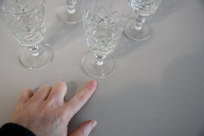 4 Cut Glass Wine Glasses