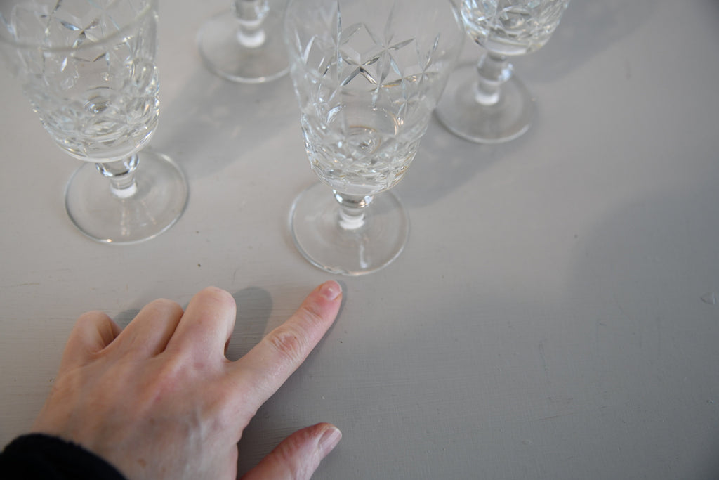 4 Cut Glass Wine Glasses