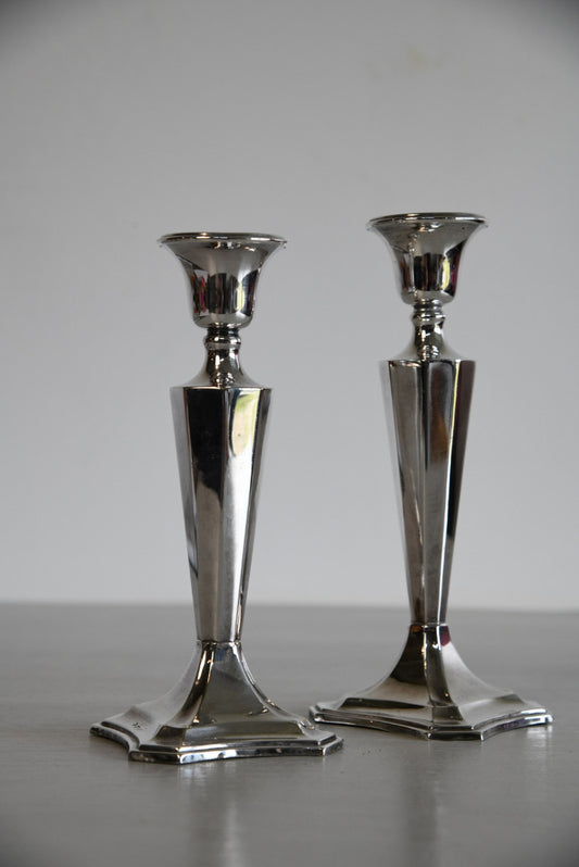Pair Silver Plate Candlesticks