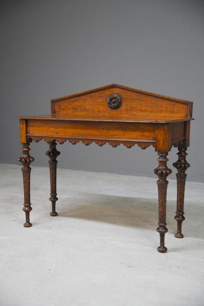 Antique Victorian Oak Hall Table