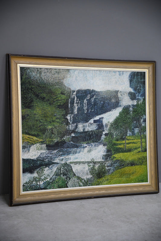 Large Waterfall Oil Painting