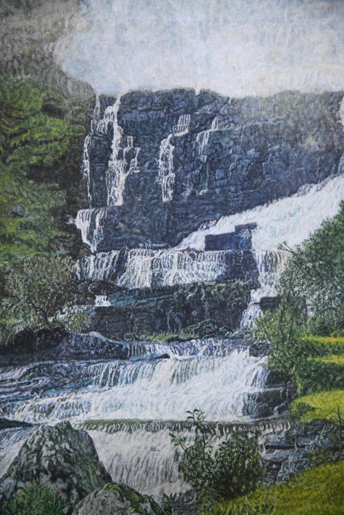 Large Waterfall Oil Painting
