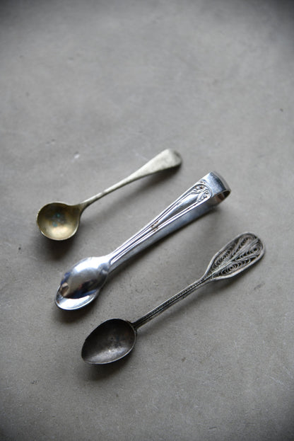 Vintage Tongs & Small Spoons