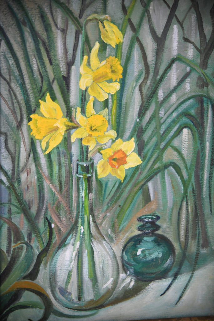 Vintage Still Life - Vase of Daffodils