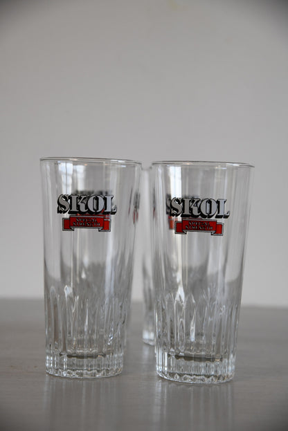 6 Skol Lager Glasses