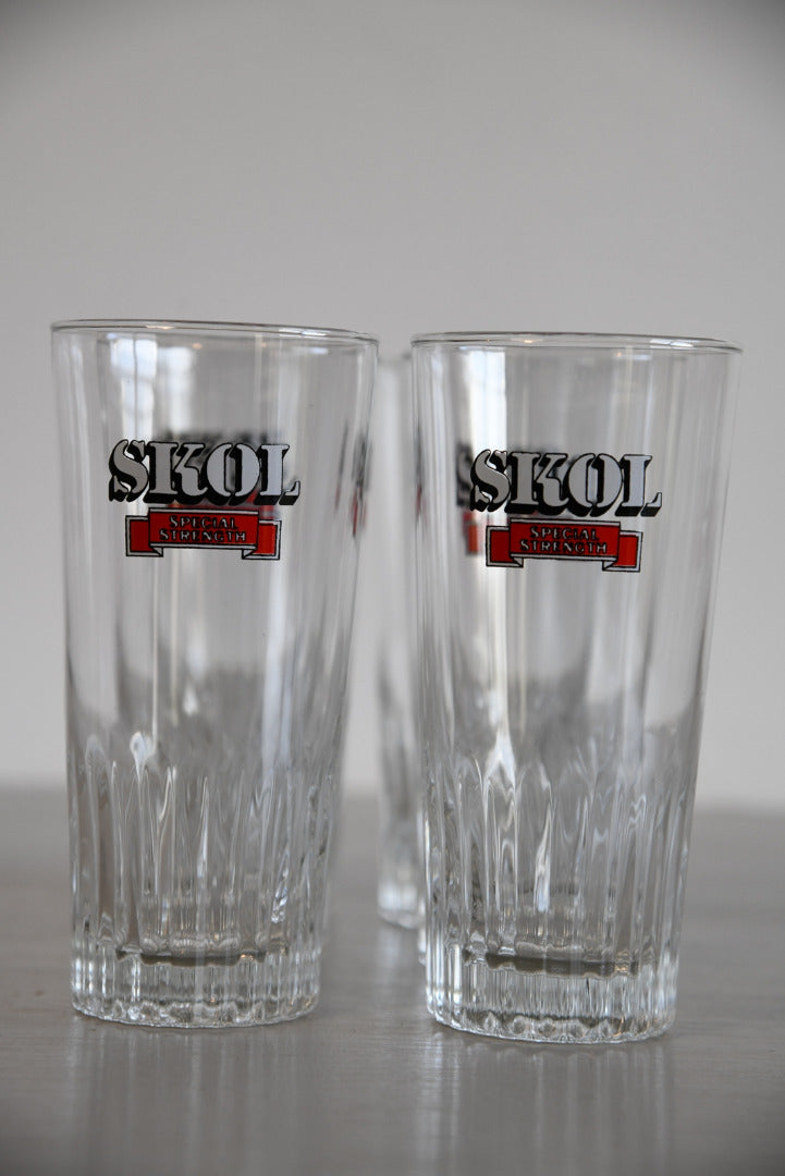 6 Skol Lager Glasses