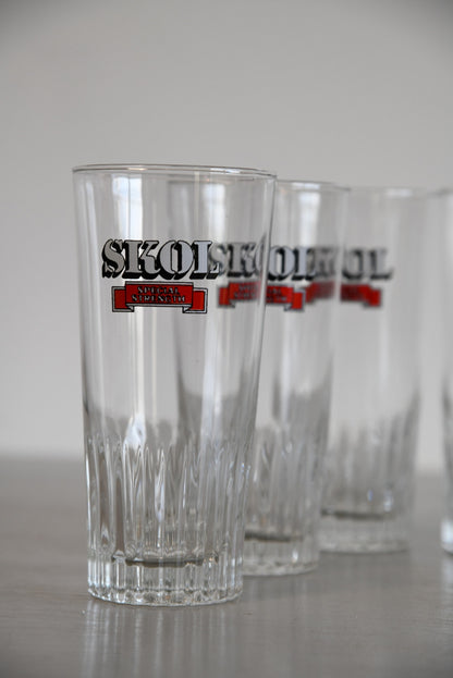 6 Skol Lager Glasses