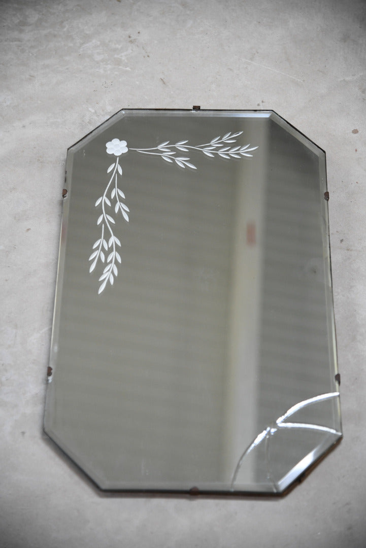 Vintage Etched Frameless Mirror