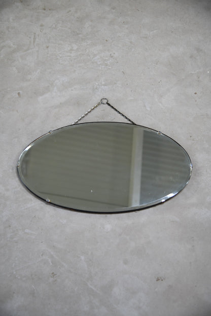 Vintage Oval Frameless Mirror