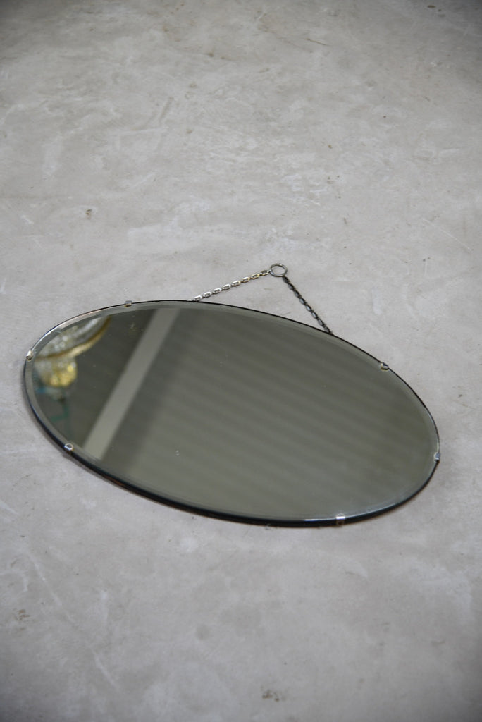 Vintage Oval Frameless Mirror