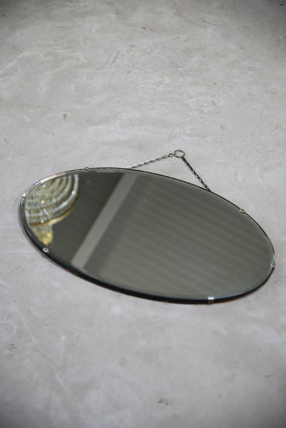 Vintage Oval Frameless Mirror