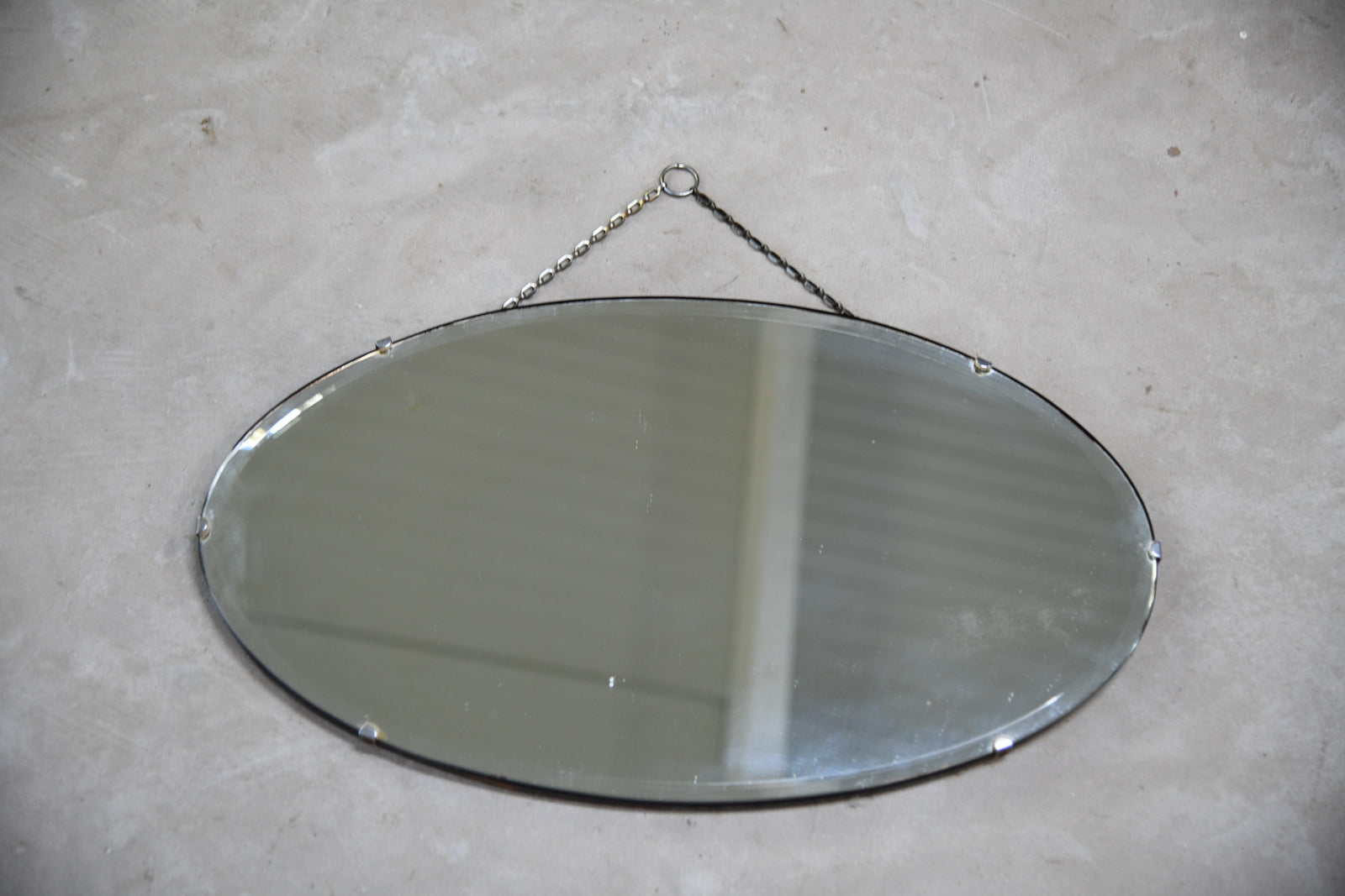 Vintage Oval Frameless Mirror