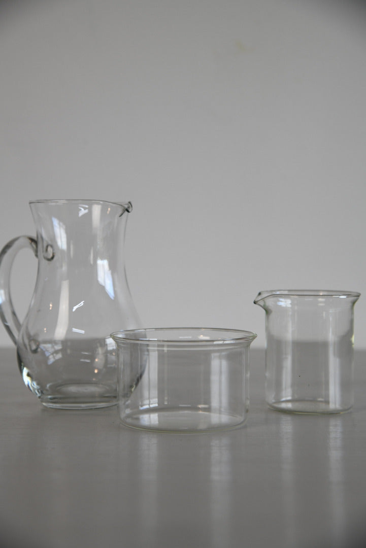 Glass Milk Jug & Sugar Bowl