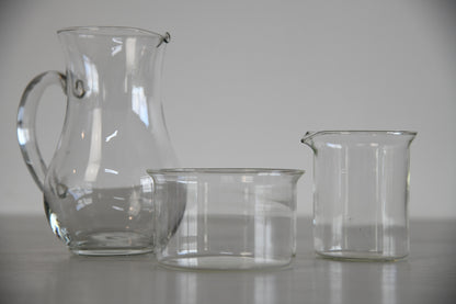 Glass Milk Jug & Sugar Bowl