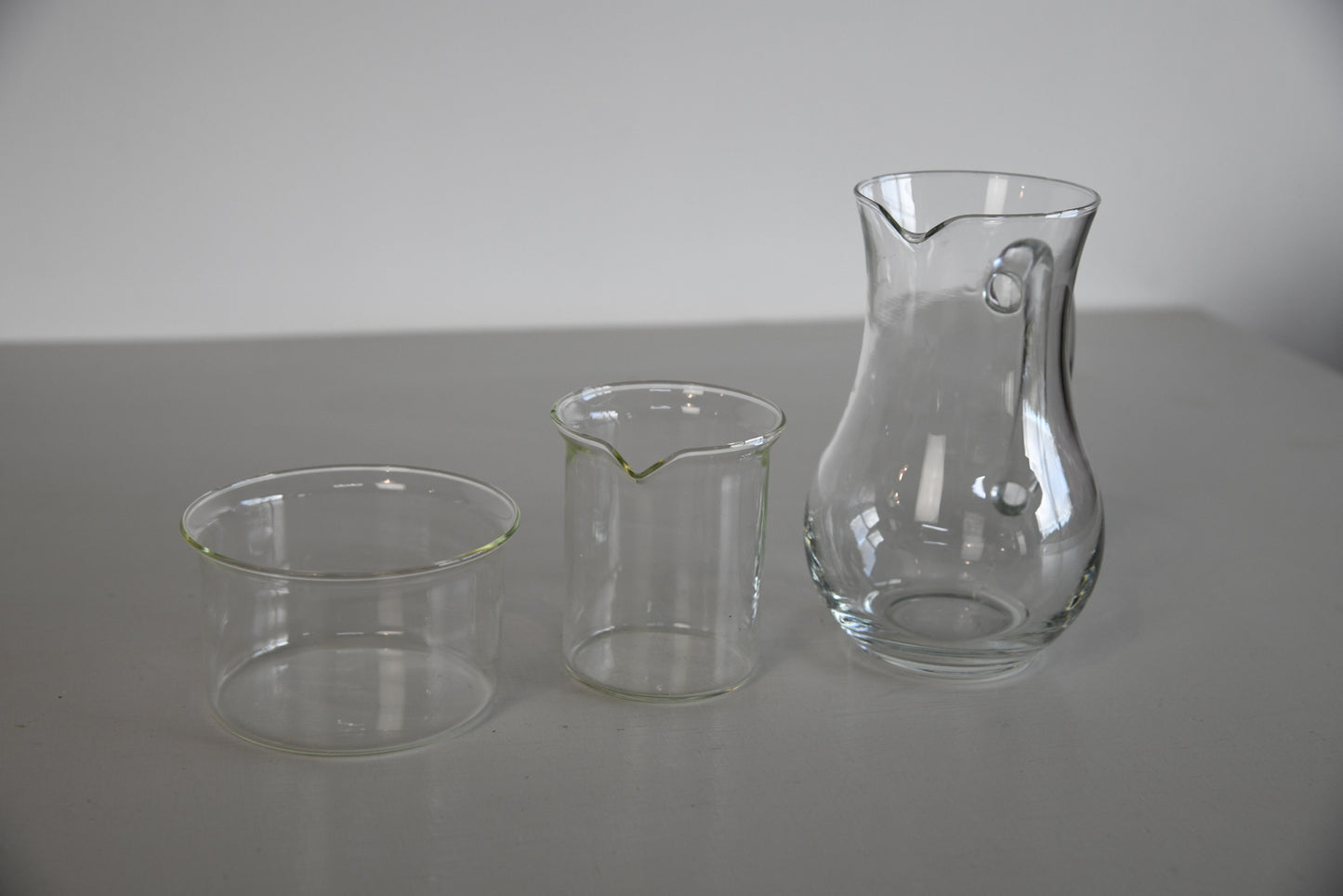 Glass Milk Jug & Sugar Bowl