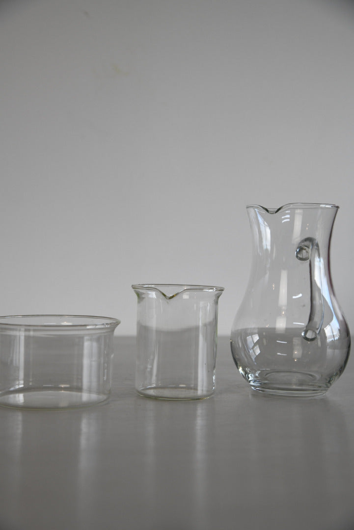 Glass Milk Jug & Sugar Bowl