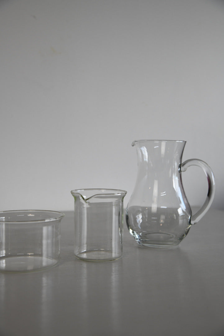 Glass Milk Jug & Sugar Bowl