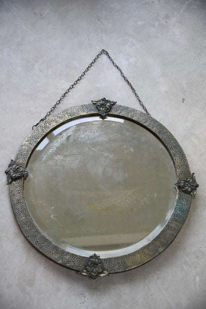 White Metal Round Mirror