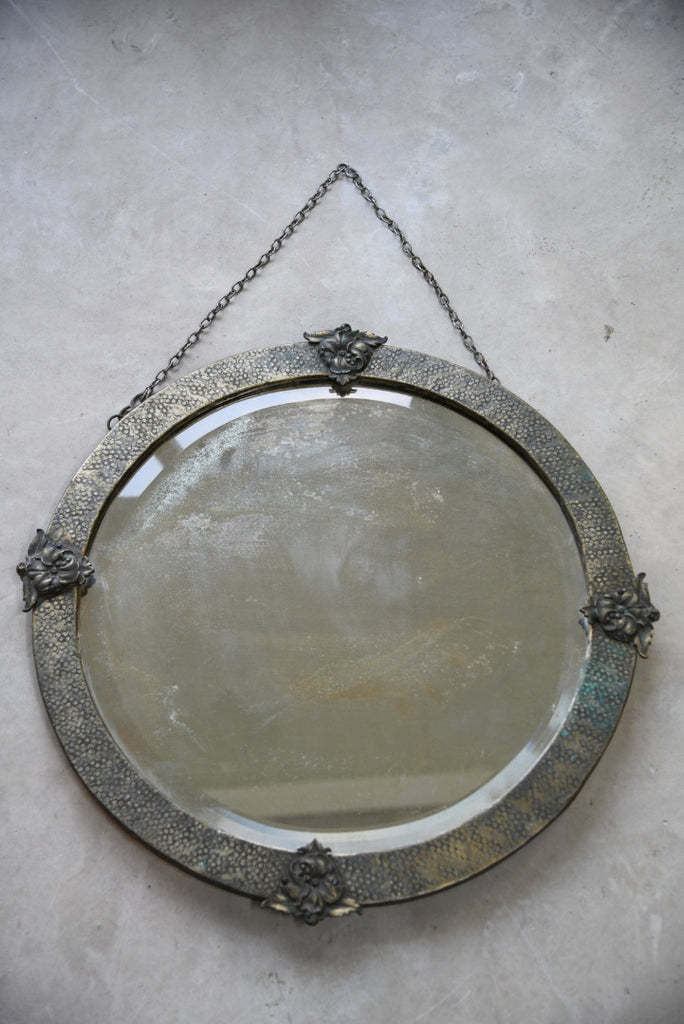 White Metal Round Mirror