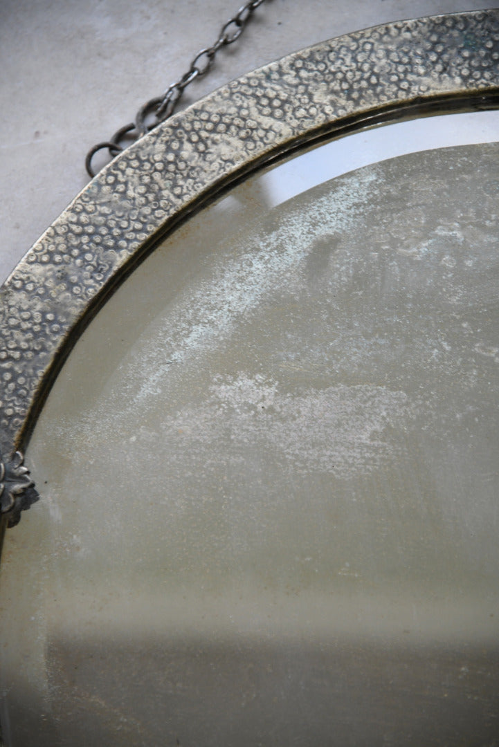 White Metal Round Mirror