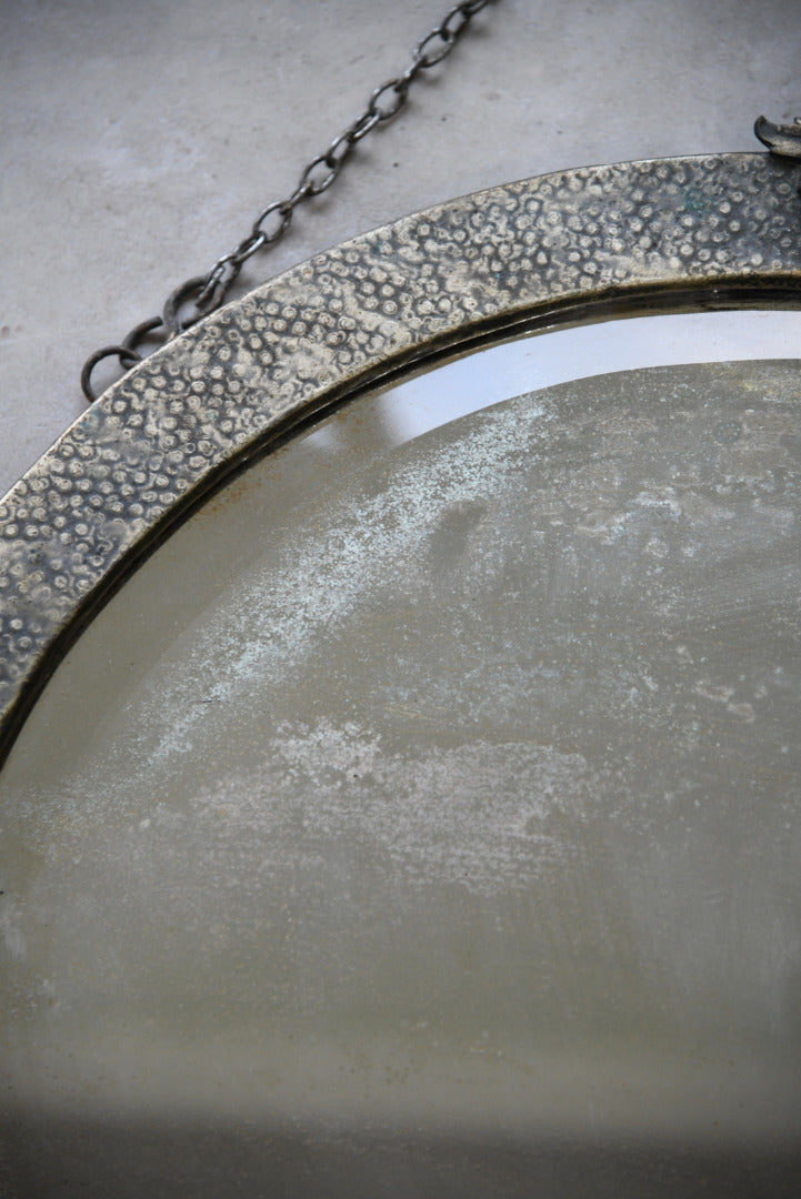 White Metal Round Mirror