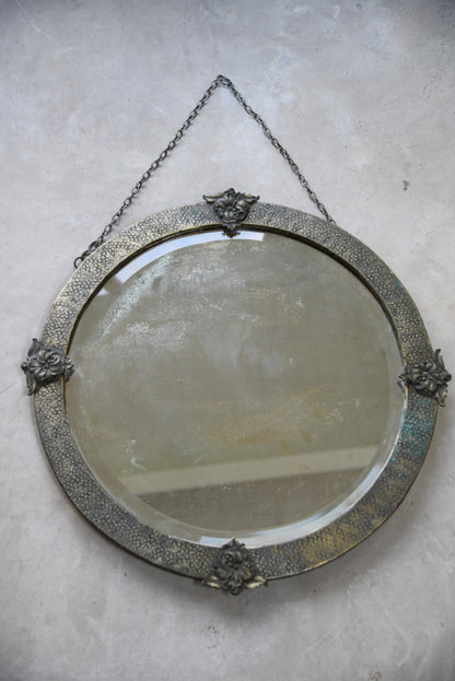 White Metal Round Mirror