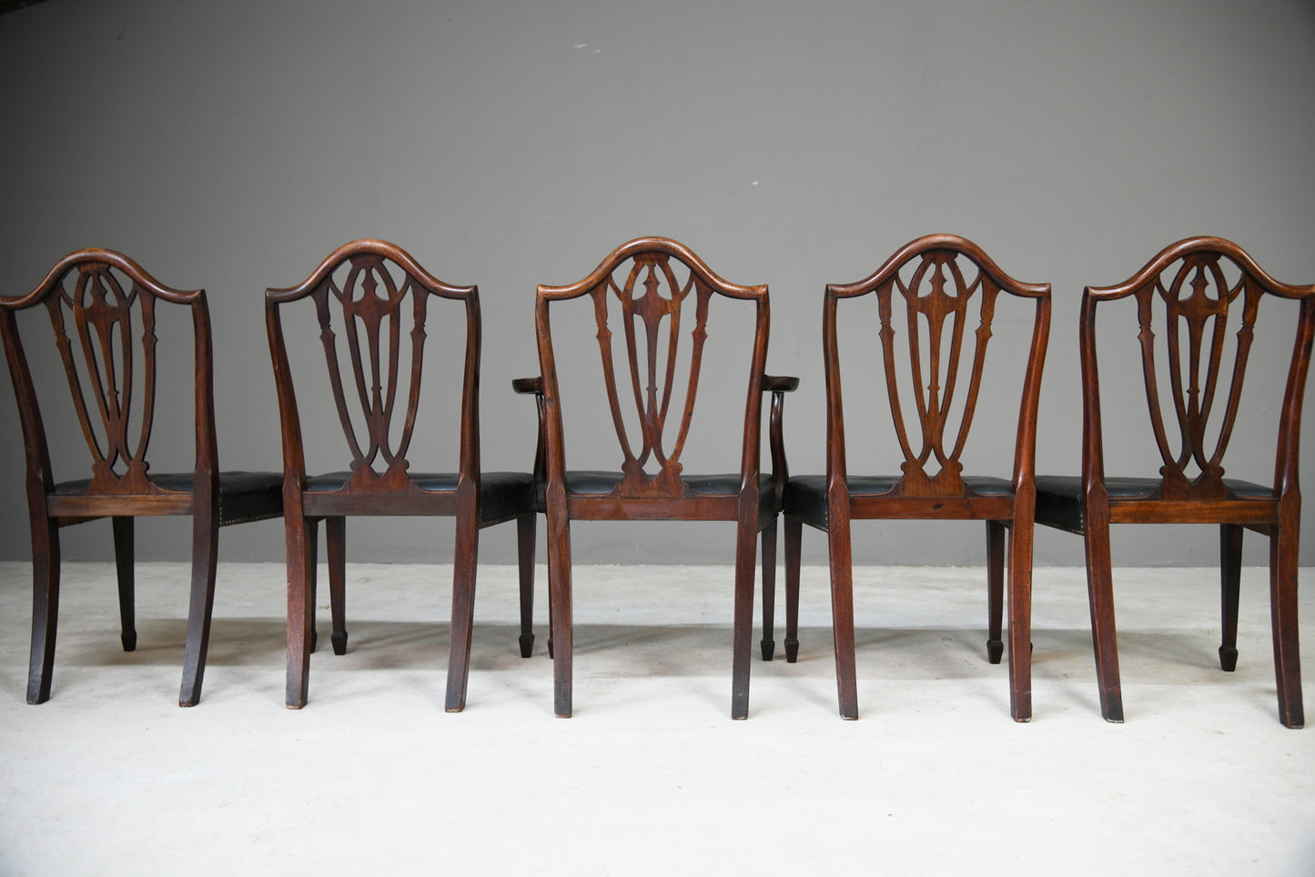 5 Hepplewhite Style Antique Mahogany Dining Chairs