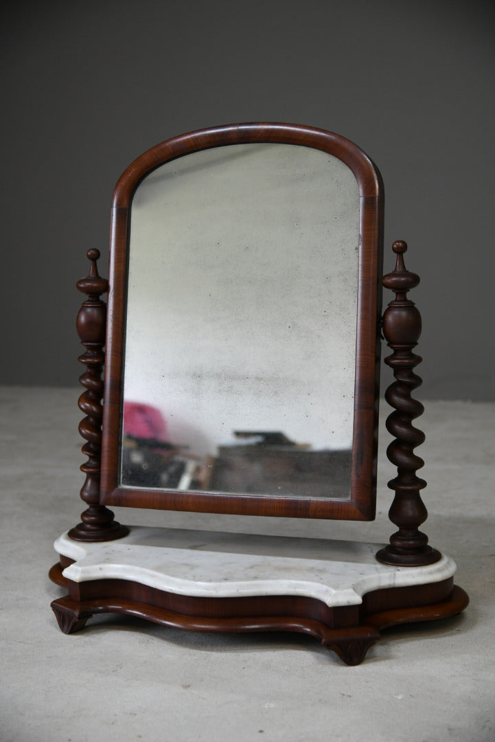 Victorian Mahogany & Marble Toilet Mirror