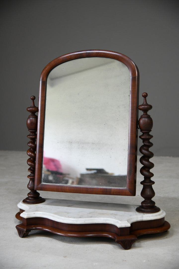 Victorian Mahogany & Marble Toilet Mirror