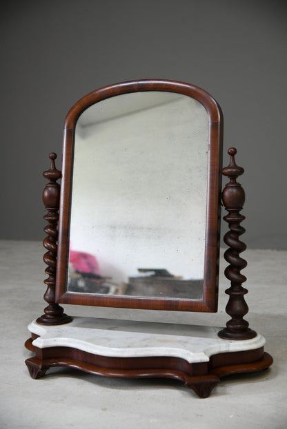 Victorian Mahogany & Marble Toilet Mirror