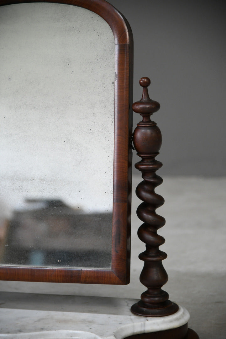 Victorian Mahogany & Marble Toilet Mirror