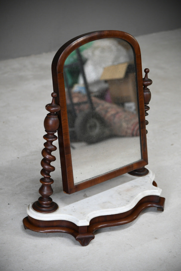 Victorian Mahogany & Marble Toilet Mirror