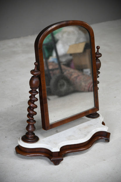 Victorian Mahogany & Marble Toilet Mirror