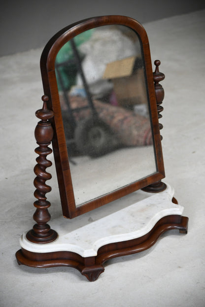 Victorian Mahogany & Marble Toilet Mirror