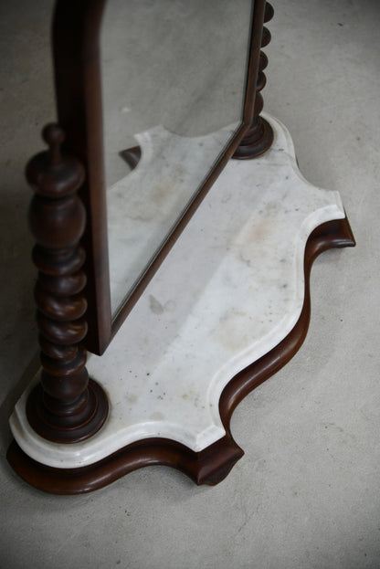 Victorian Mahogany & Marble Toilet Mirror