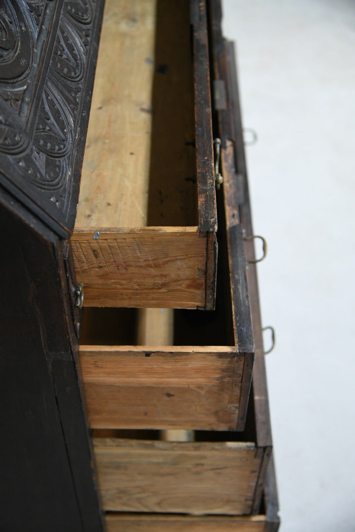 Carved Oak Writing Bureau