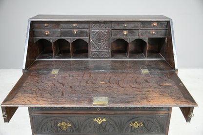 Carved Oak Writing Bureau