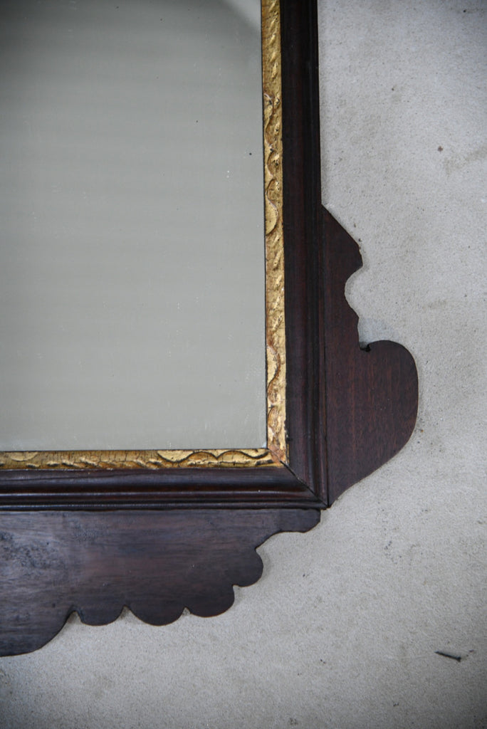Antique Fret Cut Mahogany Wall Mirror