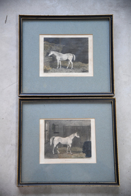 Pair Antique Race Horse Engravings