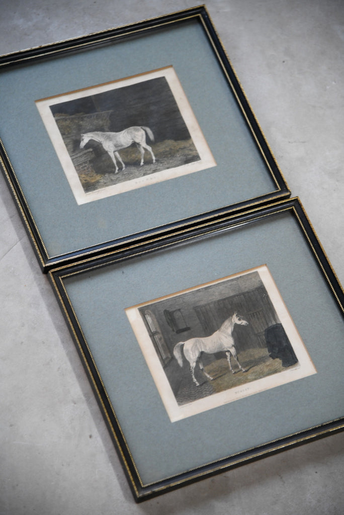Pair Antique Race Horse Engravings