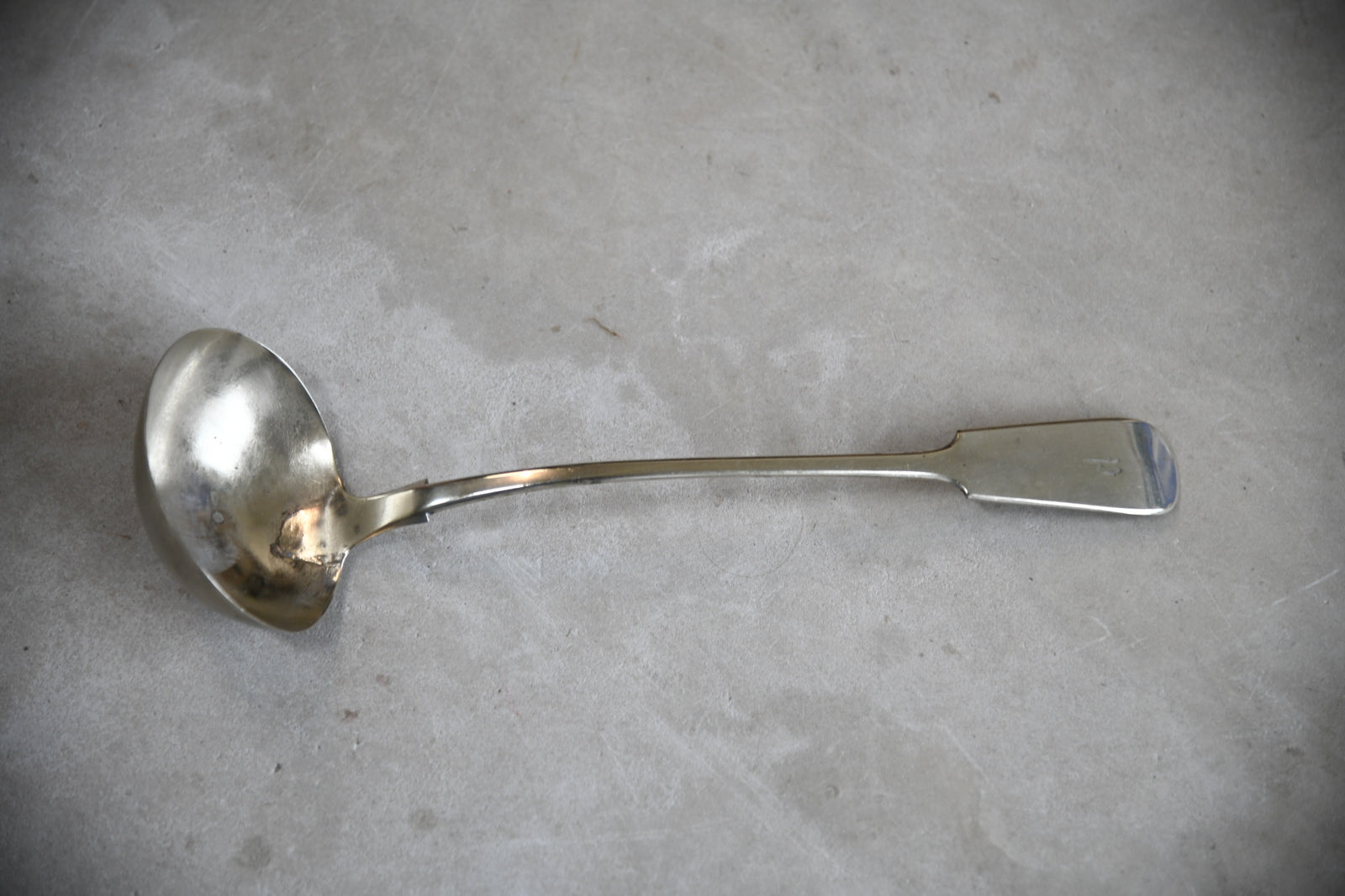 Large P Monogrammed Silver Plate Ladle Serving Spoon