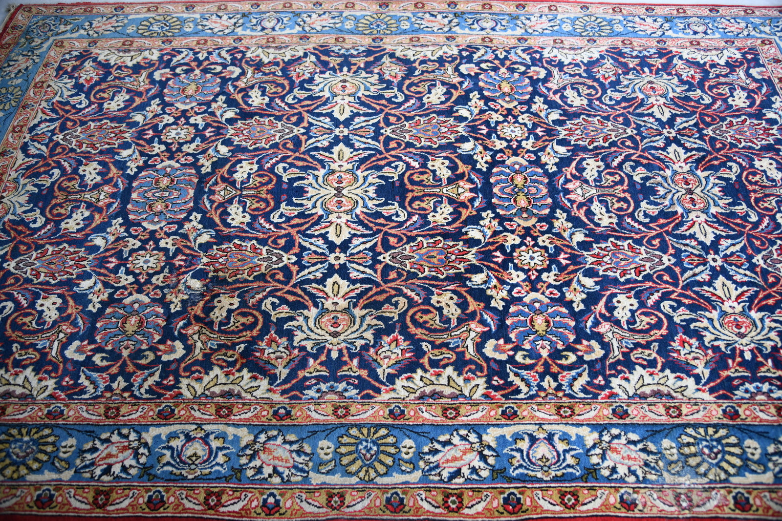 Vintage Persian Eastern Qum Rug